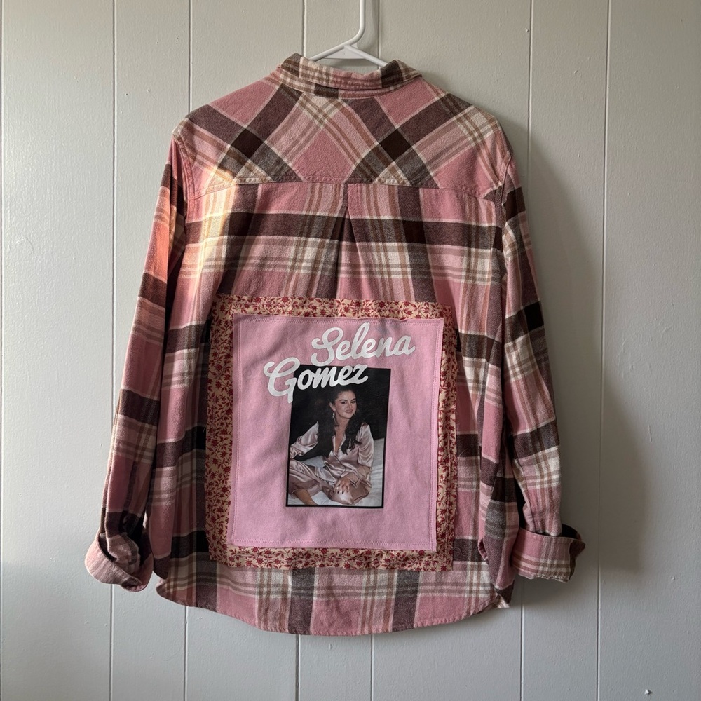 Selena Gomez Upcycled Flannel